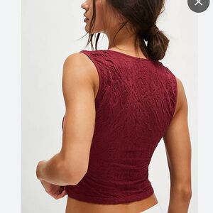 Free People Burgundy Tank Top